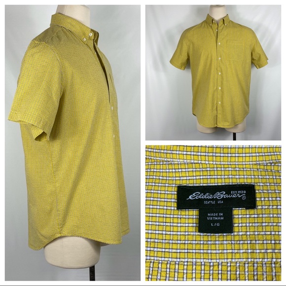 Eddie Bauer Other - EUC Eddie Bauer Yellow & Black Textured Shirt Lg